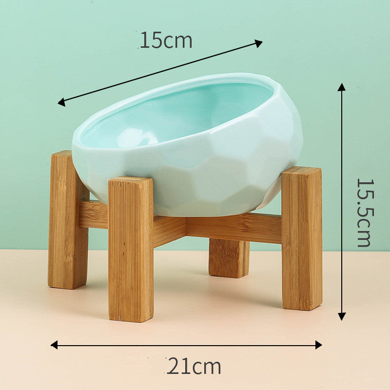 Tilted Ceramic Pet Bowl
