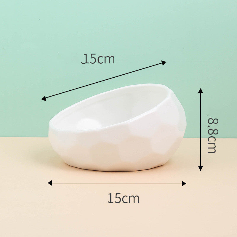 Tilted Ceramic Pet Bowl