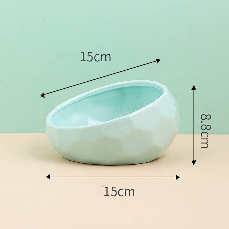 Tilted Ceramic Pet Bowl