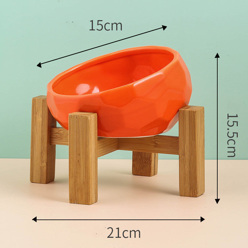 Tilted Ceramic Pet Bowl