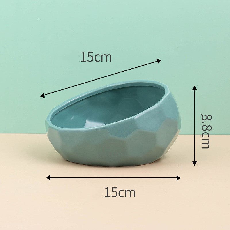Tilted Ceramic Pet Bowl