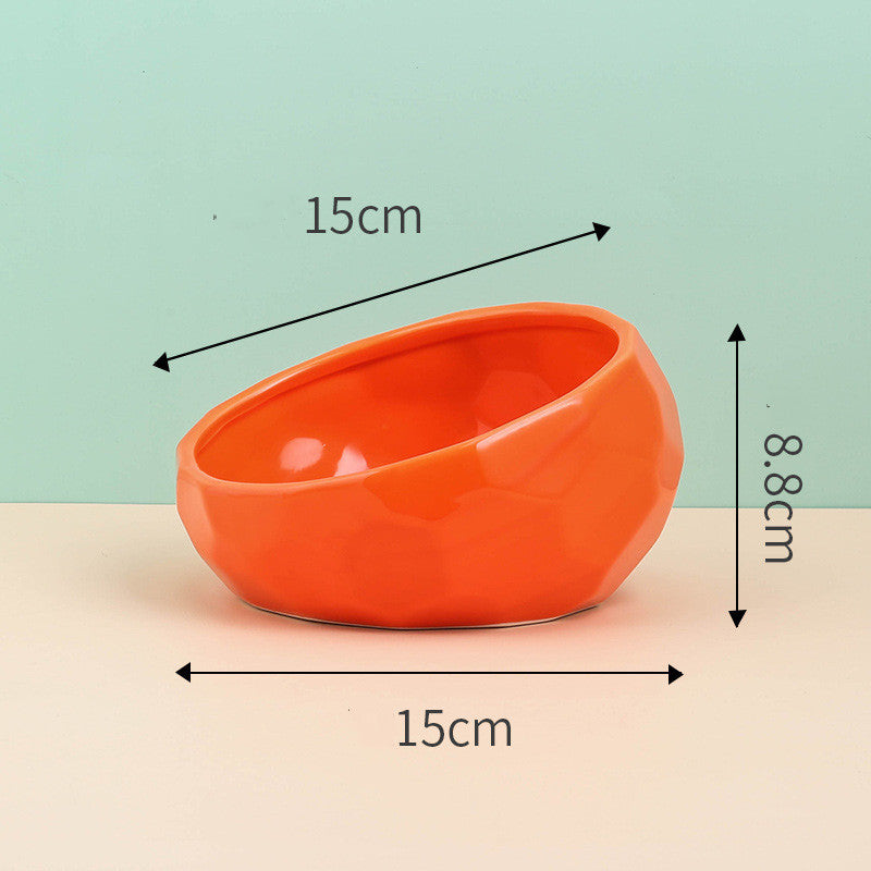 Tilted Ceramic Pet Bowl