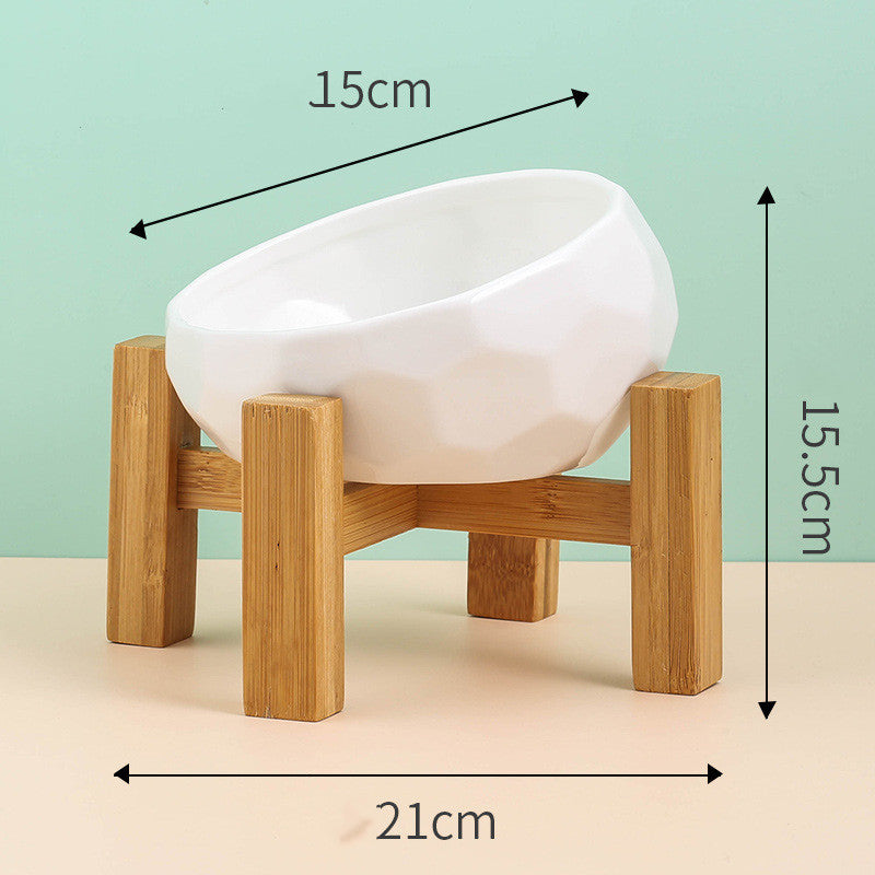 Tilted Ceramic Pet Bowl