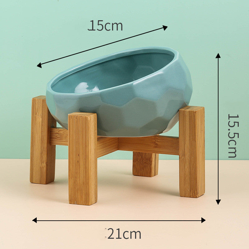 Tilted Ceramic Pet Bowl