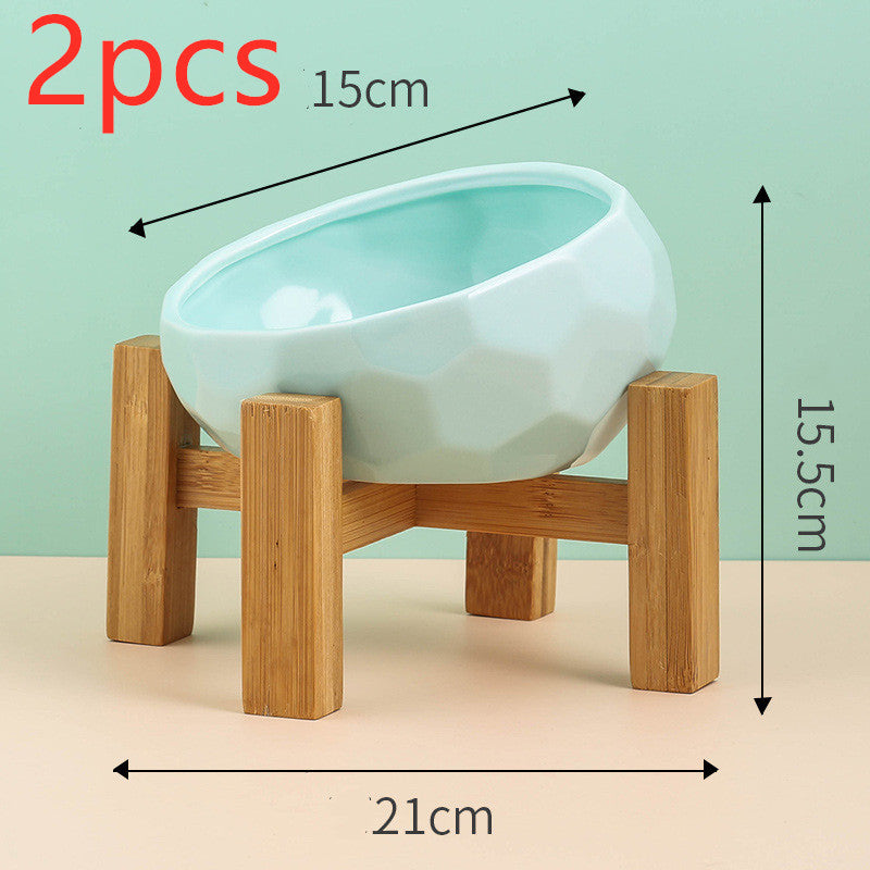 Tilted Ceramic Pet Bowl