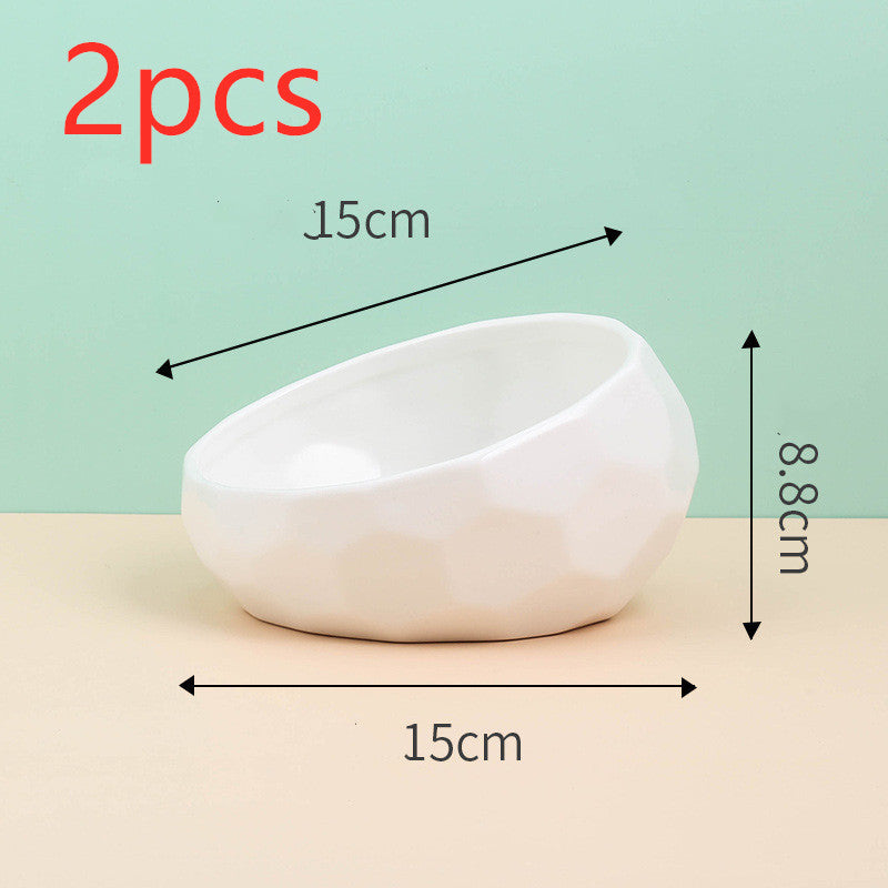 Tilted Ceramic Pet Bowl