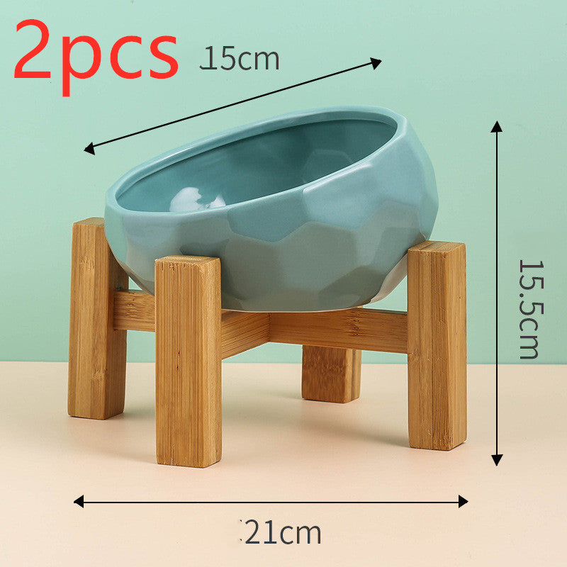 Tilted Ceramic Pet Bowl