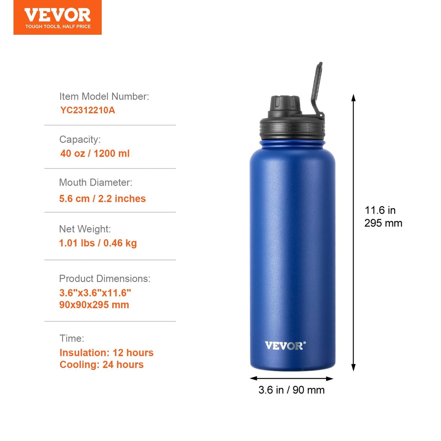 40oz Blue Steel Bottle