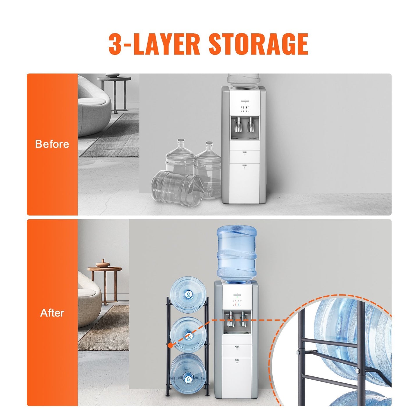 VEVOR 3-Tier Jug Rack