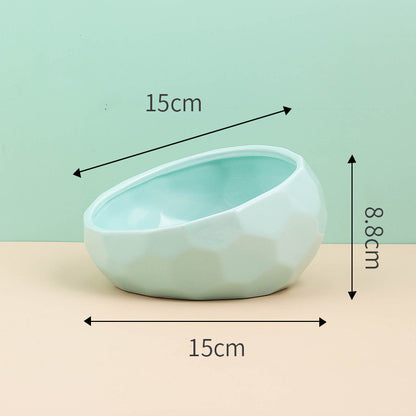 Tilted Ceramic Pet Bowl
