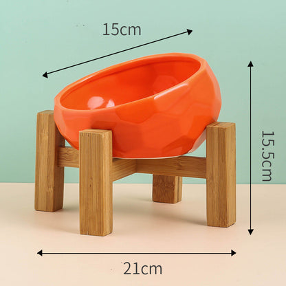 Tilted Ceramic Pet Bowl