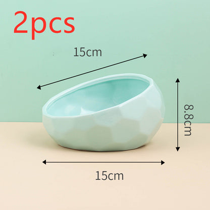 Tilted Ceramic Pet Bowl