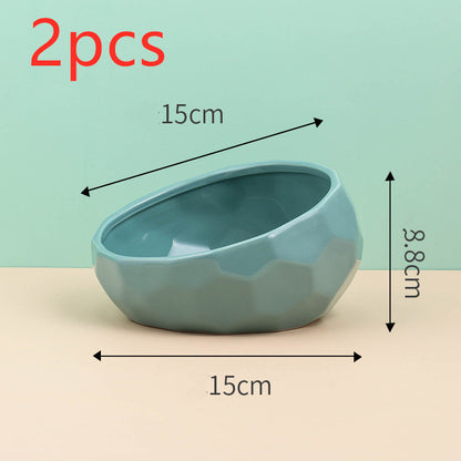 Tilted Ceramic Pet Bowl