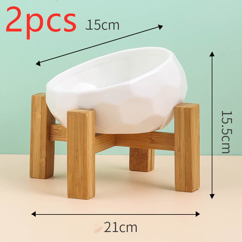 Tilted Ceramic Pet Bowl