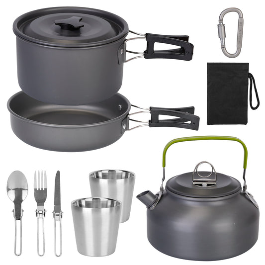 Portable outdoor cooking set for hiking, camping, and picnics