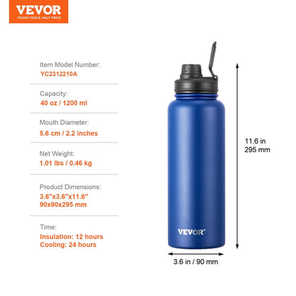 40oz Blue Steel Bottle